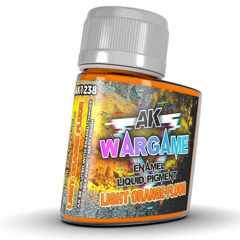 Пігмент LIGHT ORANGE FLUOR – WARGAME LIQUID PIGMENT AK1238 фото