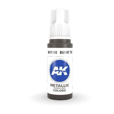 Фарба BURNT TIN METALLIC - СПАЛЕНЕ ОЛОВО МЕТАЛІК / INK АК-інтерактив AK11198
