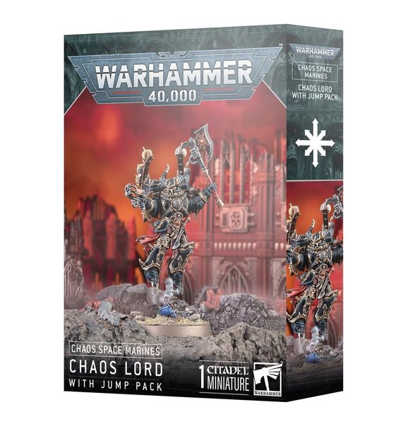 Предзаказ Миниатюра CHAOS SPACE MARINES - CHAOS LORD WITH JUMP PACK 99120102193 фото