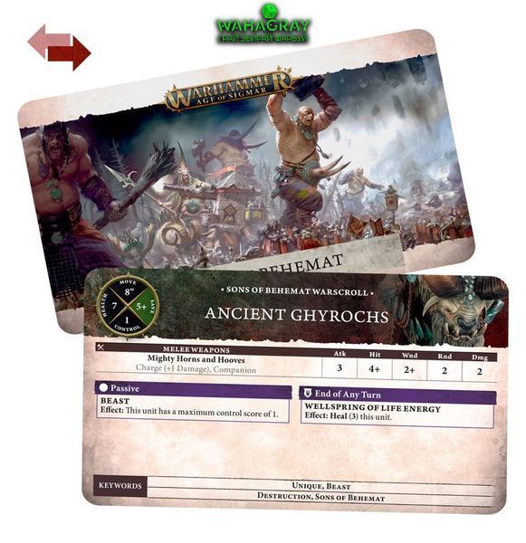 Карты WARSCROLL CARDS - SONS OF BEHEMAT (ENG)