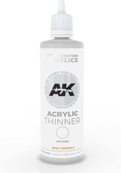 Растворитель THINNER 100ml for 3rd Generation / Растворитель для акриловой краски 3-й Генерации AK11500 фото