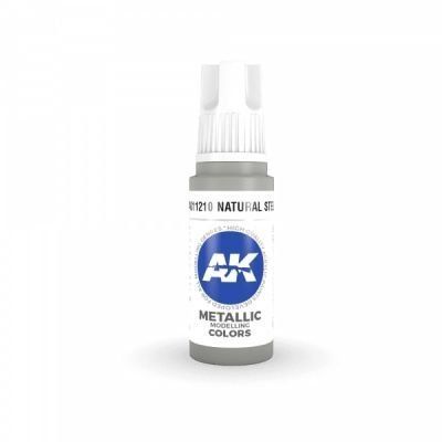 Фарба NATURAL STEEL METALLIC - НАТУРАЛЬНА СТАЛЬ МЕТАЛІК / INK АК-інтерактив AK11210