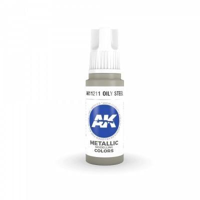 Фарба OILY STEEL METALLIC - МАСЛЯНИСТА СТАЛЬ МЕТАЛІК / INK АК-інтерактив AK11211