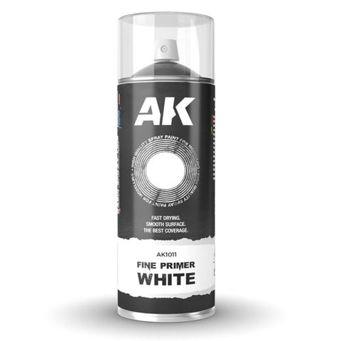 Fine Primer White - Spray 400ml (Includes 2 nozzles) / Грунт белый в аэрозоле 400мл AK1011 фото