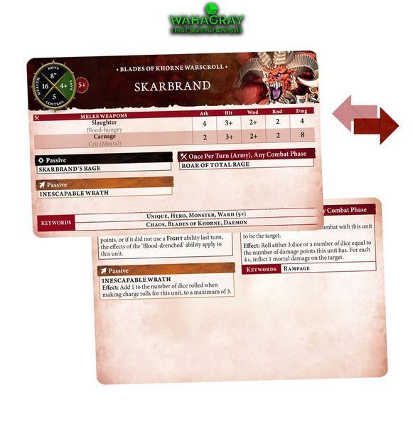 Карты WARSCROLL CARDS - BLADES OF KHORNE (ENG)