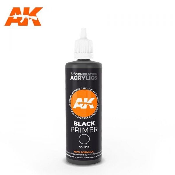 Фарба BLACK PRIMER 100ML / Чорний грунт AK11242 фото