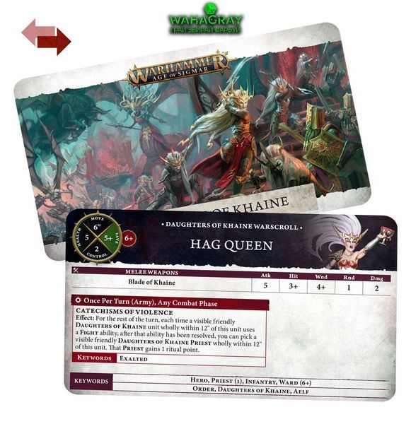 Карти WARSCROLL CARDS - DAUGHTERS OF KHAINE ENG