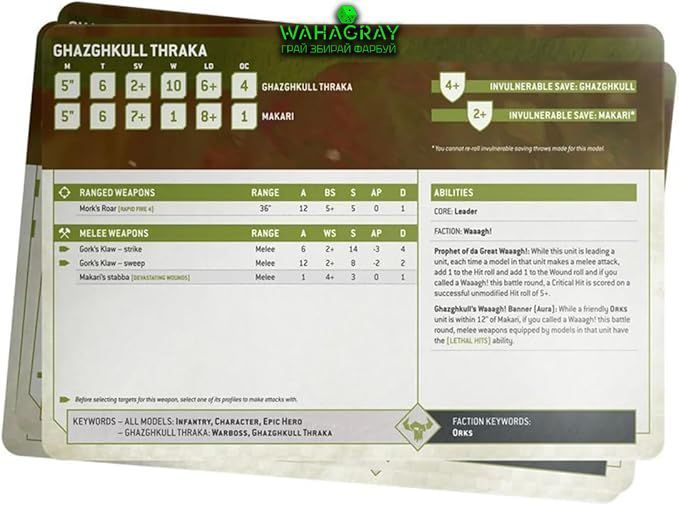 Карти DATASHEET CARDS - ORKS (ENG)